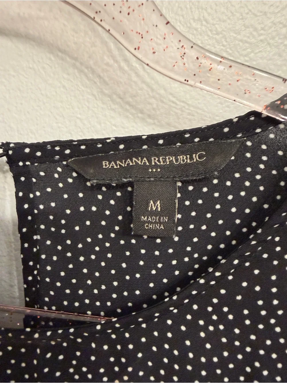 Banana Republic Black and White Polka Dot Puff Sleeve Blouse
